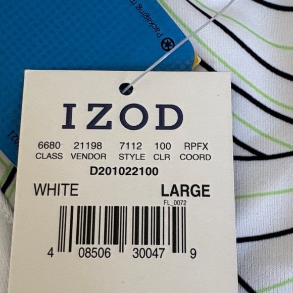 NWT Izod Golf Women's Short Sleeve V Neck Shirt with Cool FX; Sz: L - Picture 9 of 13